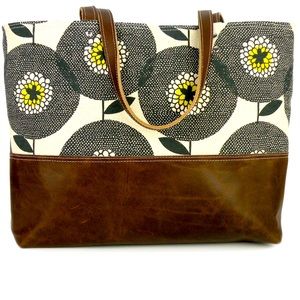 Carryall Tote in Flowerfields Canvas red staggerwing bag